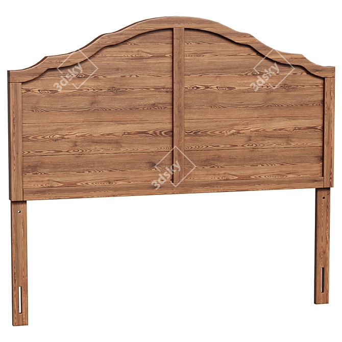  Vintage Ash Wood Headboard 3D model image 1