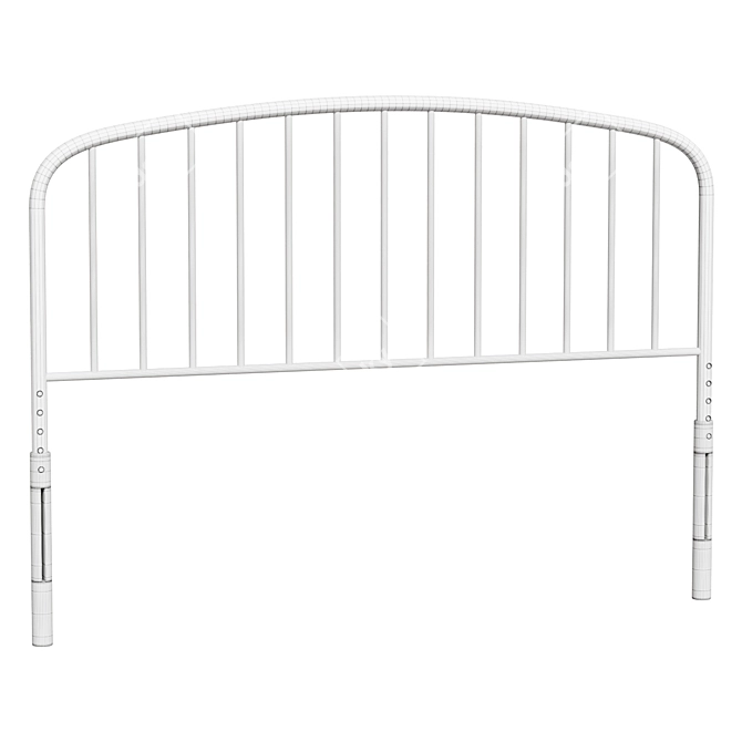  Modern Metal Queen Headboard Black 3D model image 2