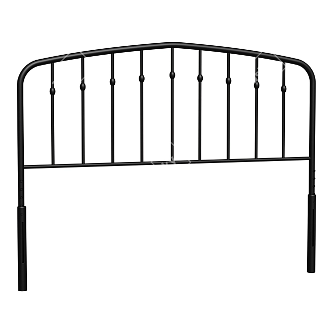 Modern Metal Bed Headboard, Black 3D model image 1