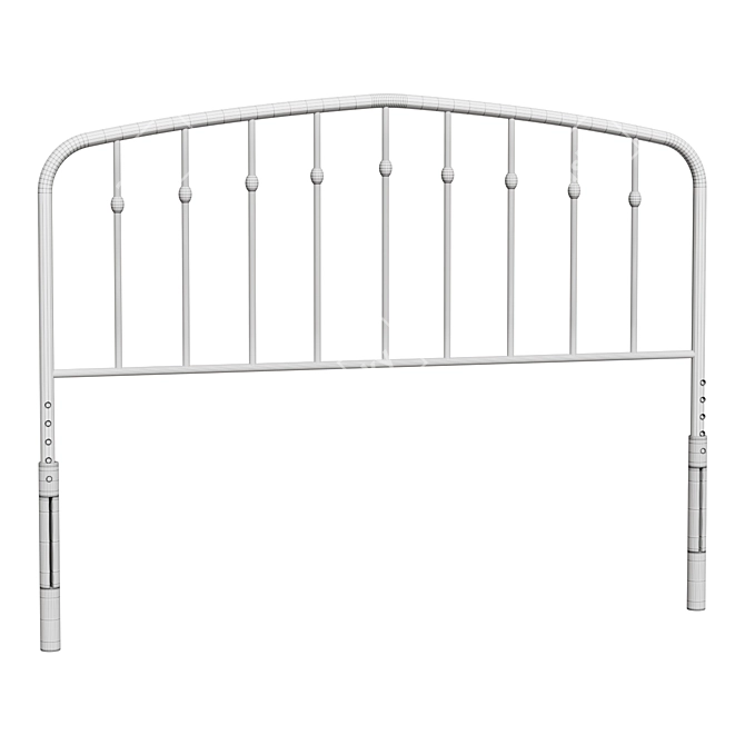 Modern Metal Bed Headboard, Black 3D model image 2