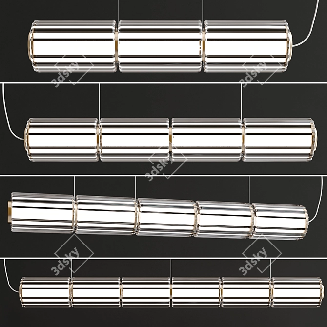 Sleek Modern Column Pendant Light 3D model image 2