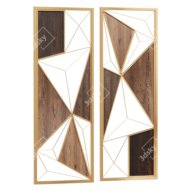 CosmoLiving Modern Abstract Metal Wall Decor 3D model image 1