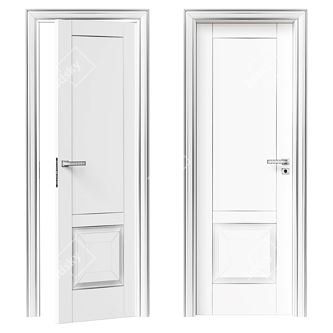 CORDA 103V Bianco Interior Door 3D model image 2