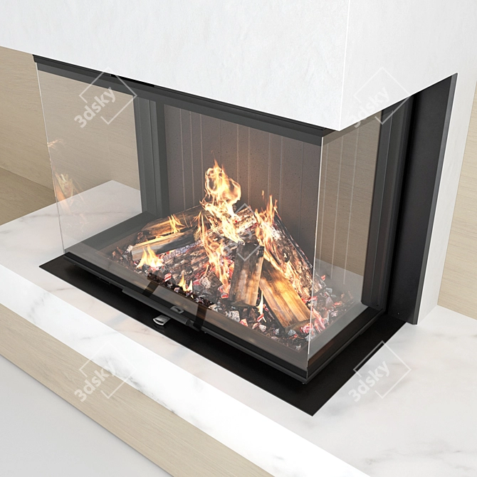 Impression C 2G L Fireplace Wall 3D model image 2