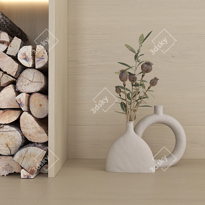 Impression C 2G L Fireplace Wall 3D model image 3