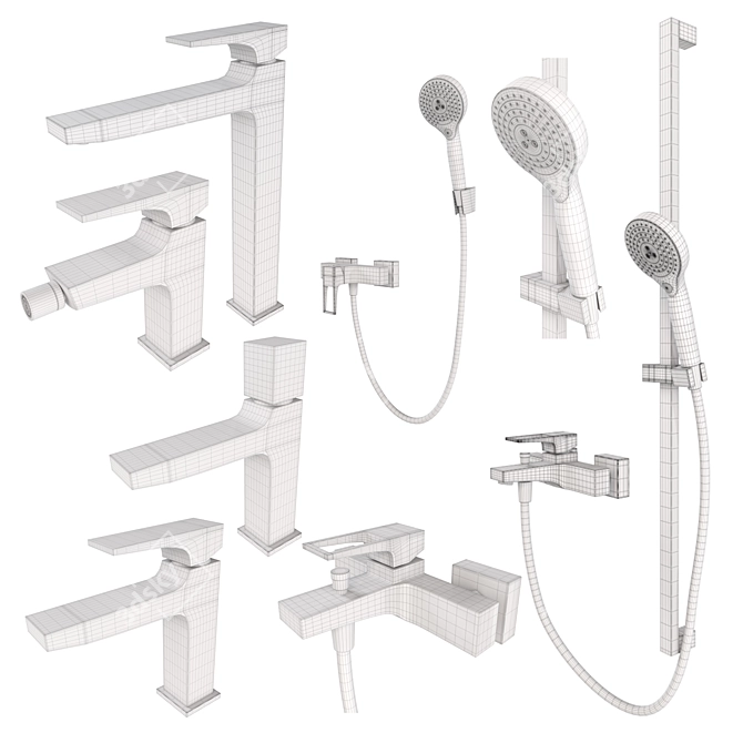 Hansgrohe Metropol Mixer Set 3D model image 5