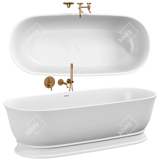 Luxury Moritz Stone Bath 1800mm 3D model image 1