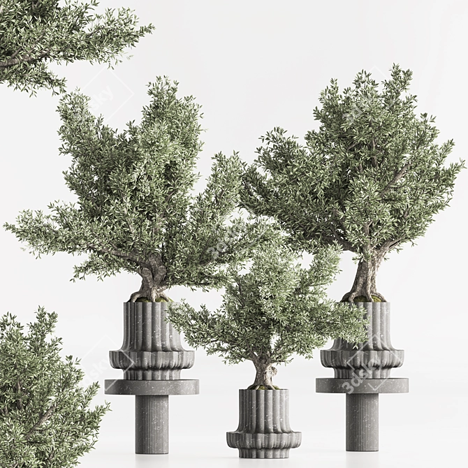 Artificial Bonsai Home Decor Set 3D model image 2