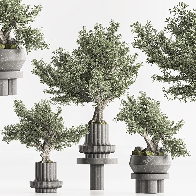 Artificial Bonsai Home Decor Set 3D model image 3