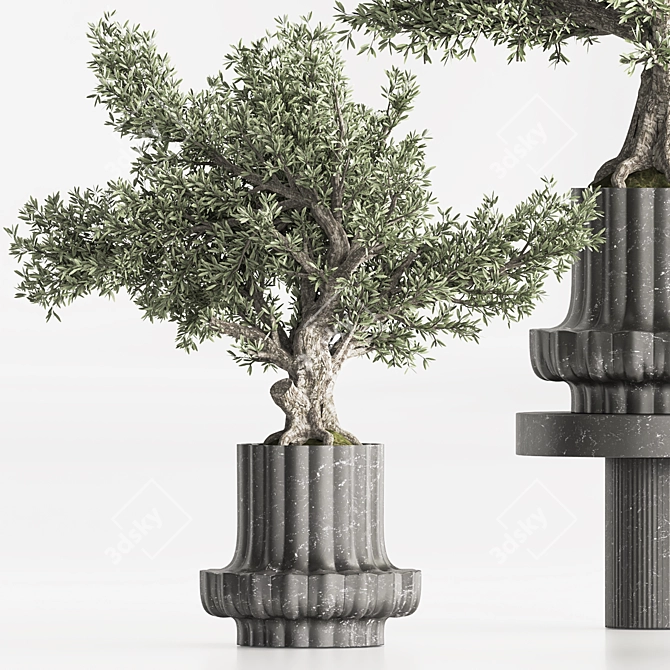 Artificial Bonsai Home Decor Set 3D model image 5