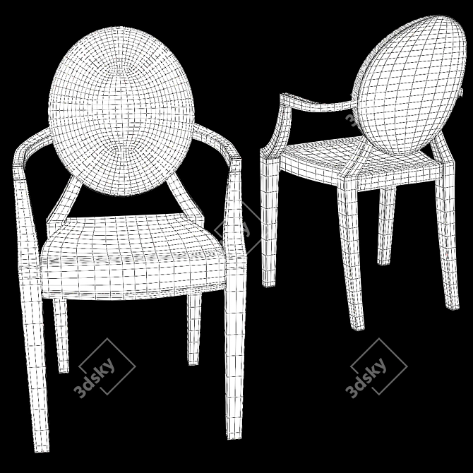 Transparent Louis Ghost Chair 2017 3D model image 6