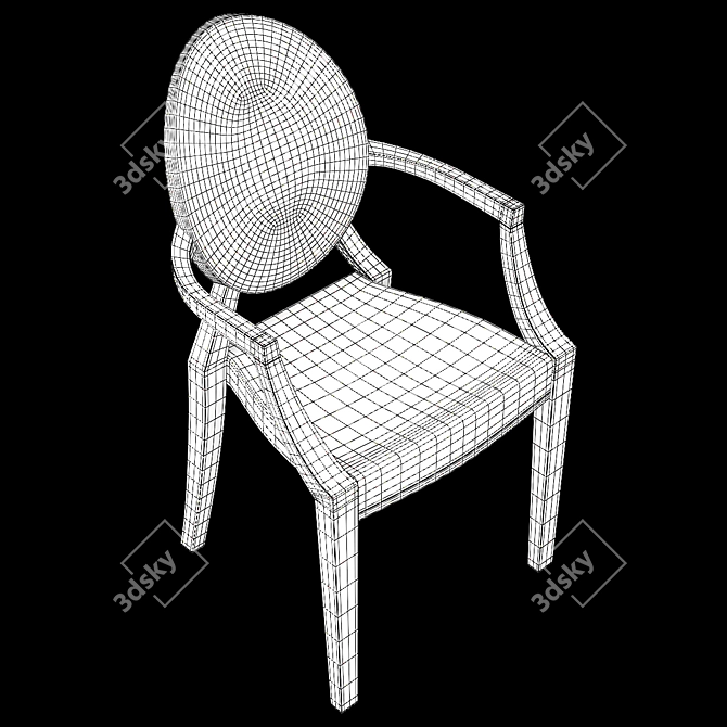 Transparent Louis Ghost Chair 2017 3D model image 7