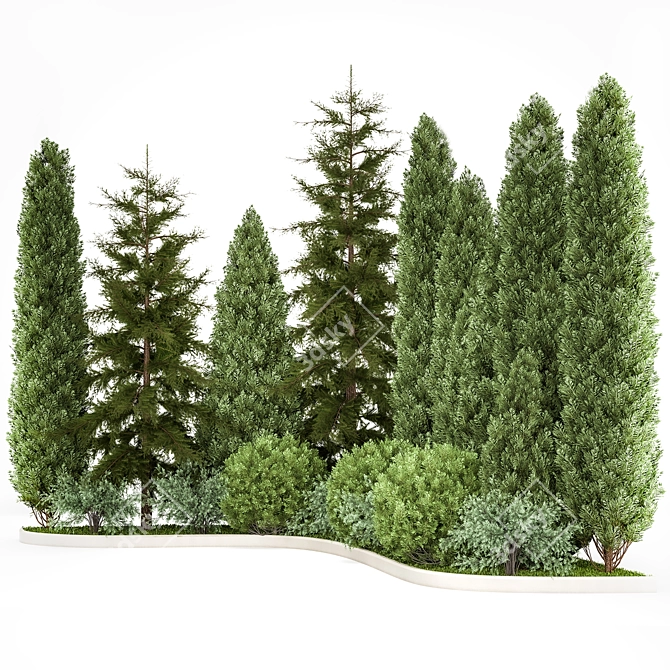 Title: Topiary Collection for Urban Landscaping 3D model image 2