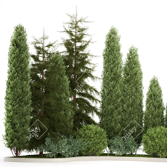 Title: Topiary Collection for Urban Landscaping 3D model image 3