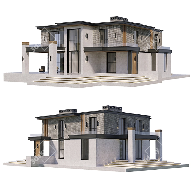 Contemporary Living Abode 3D model image 1