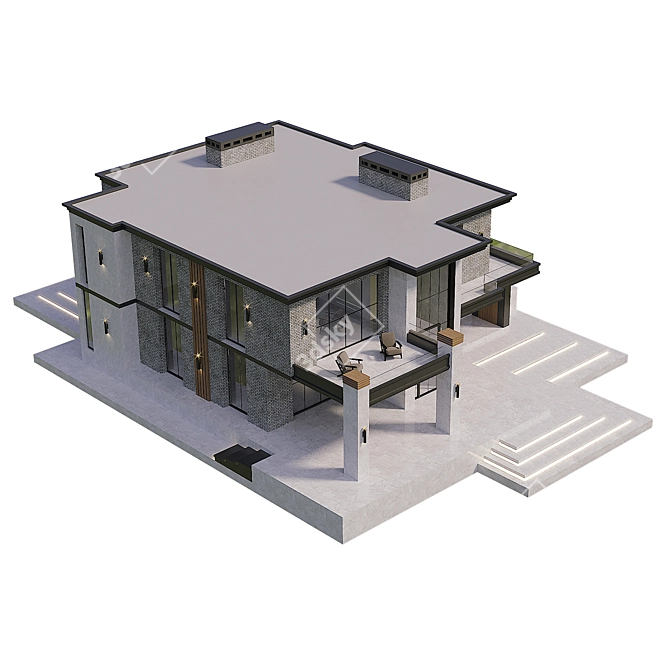 Contemporary Living Abode 3D model image 2