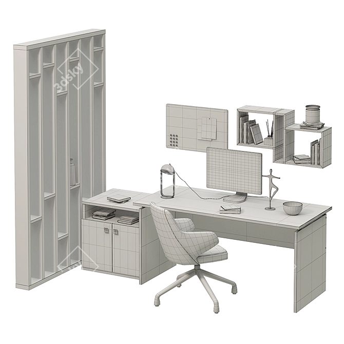 Modern Home Office Furniture Set 3D model image 3