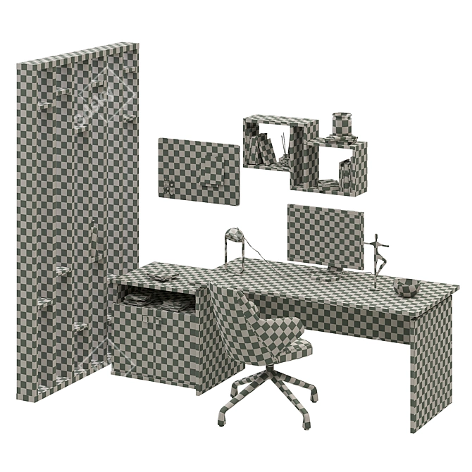 Modern Home Office Furniture Set 3D model image 4