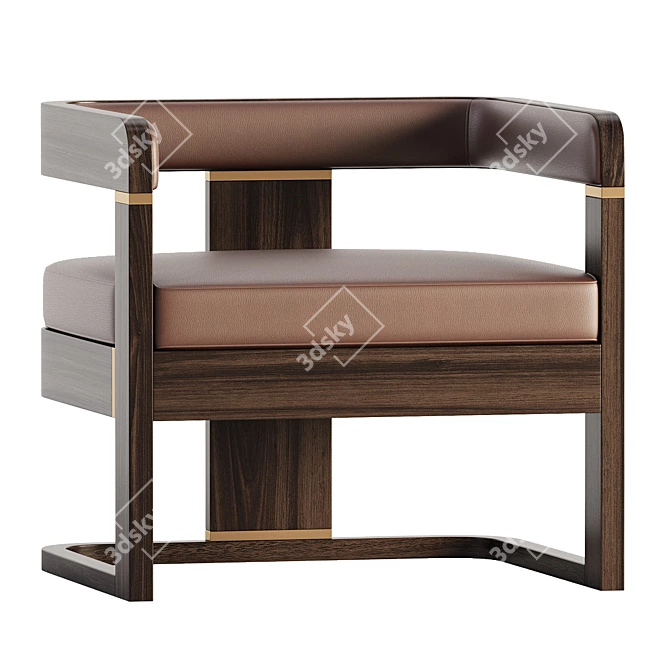 Luxury Leather Armchair Sicis Olimpia 3D model image 5