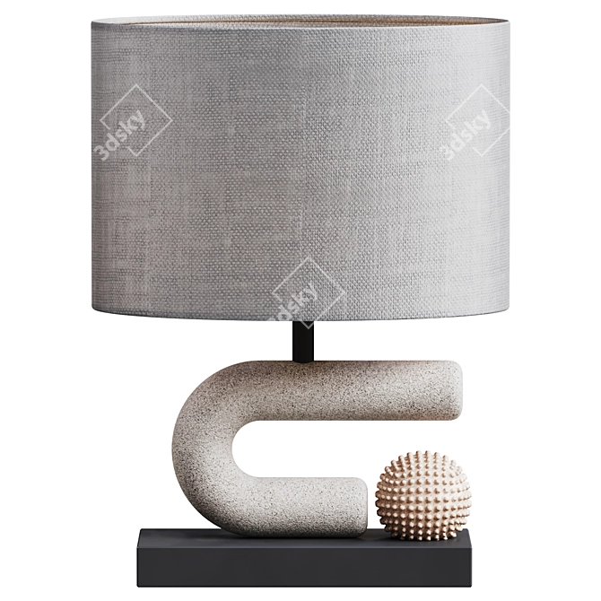 Carlo Low Table Lamp with Shade 3D model image 1