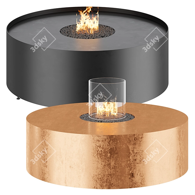 Modern Outdoor Corten Fire Pit 3D model image 1