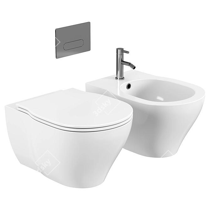 Azzurra XL Wall-Hung Toilet 3D model image 1