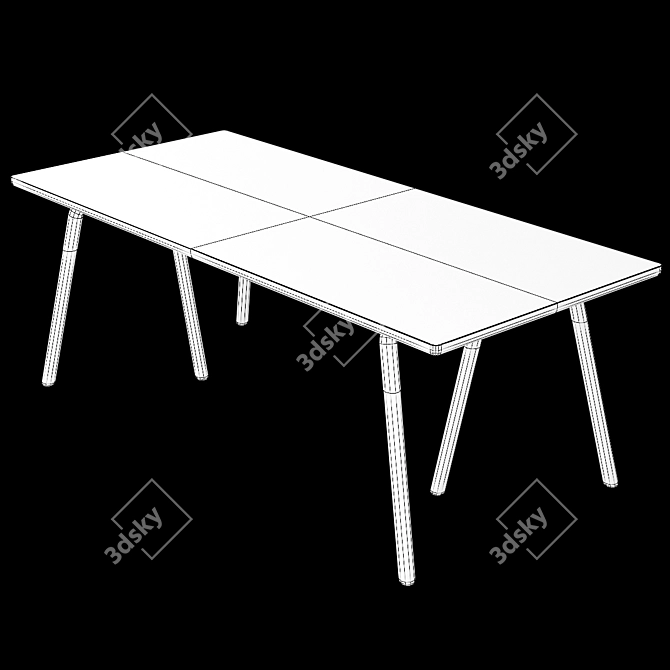 Modern Dining Set 3D Model 3D model image 6