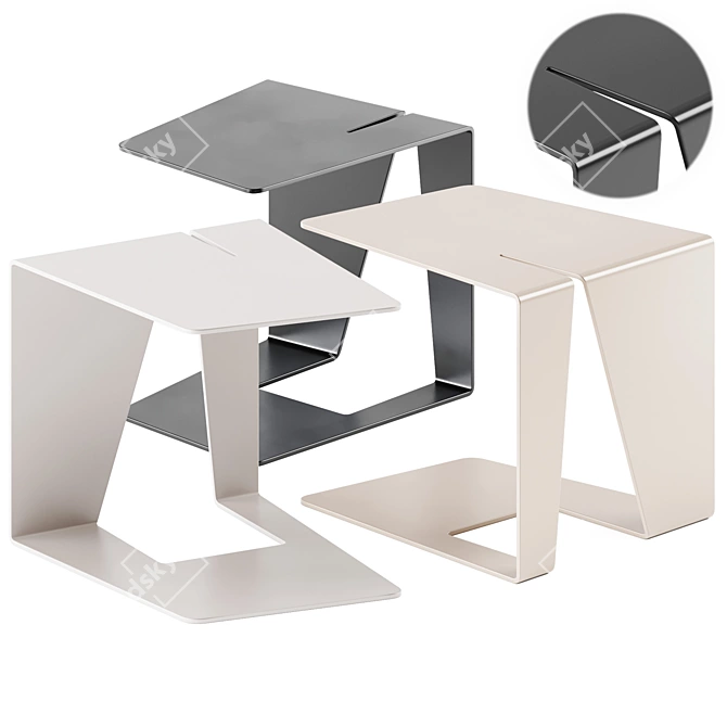 Modernist M2 Side Table Cube 3D model image 1