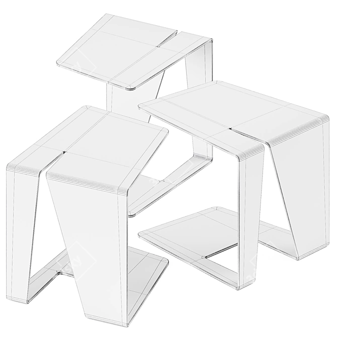 Modernist M2 Side Table Cube 3D model image 5