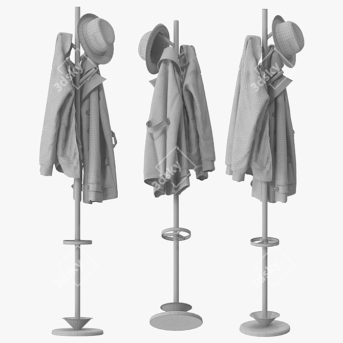 Modern Entryway Coat Rack Stand 3D model image 5