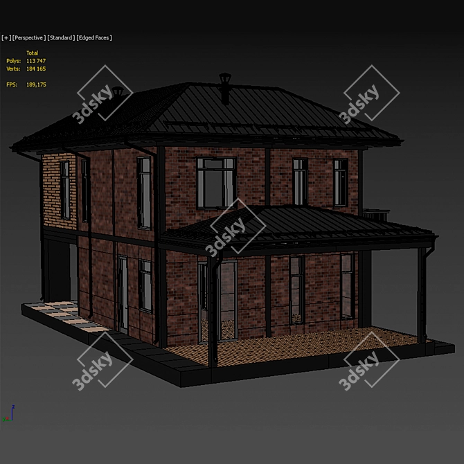 Modern Concrete-Plank House Project 3D model image 4