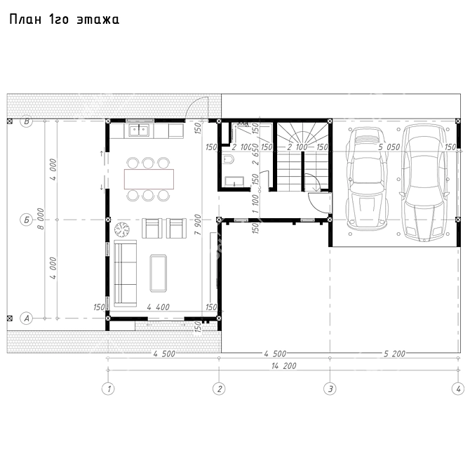 Modern Concrete-Plank House Project 3D model image 5