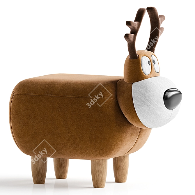 Adorable Deer Animal Stool 3D model image 2