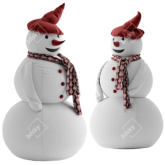 Festive Snowman Fabric: Vray Render 3D model image 1