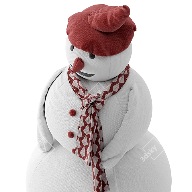 Festive Snowman Fabric: Vray Render 3D model image 2