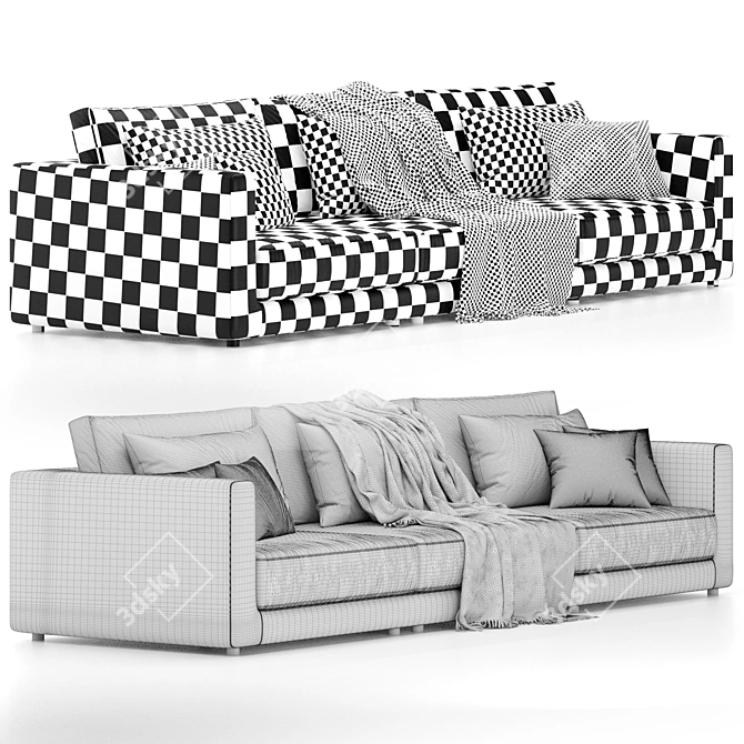 Modern Poliform Bristol Sofas Set 3D model image 3