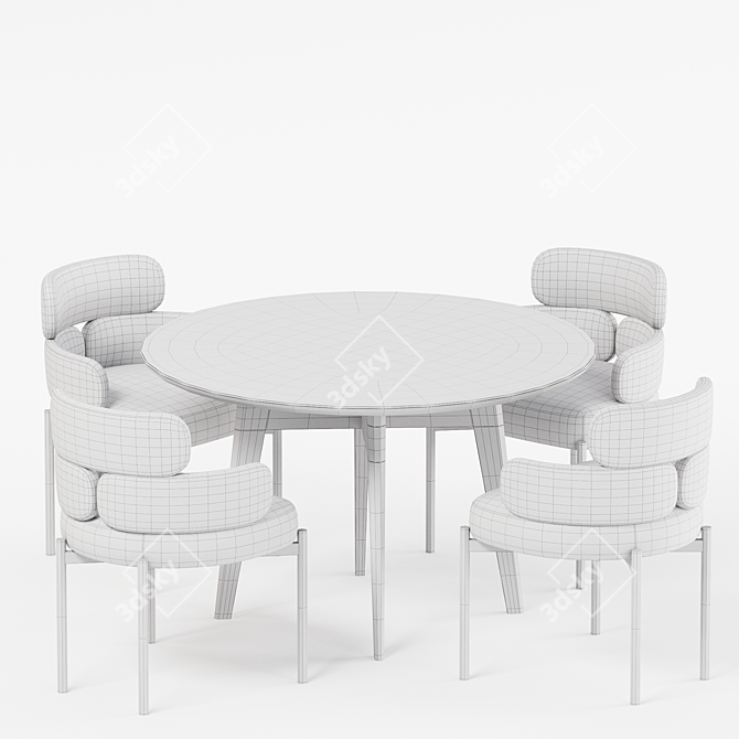 SYLVIE Chair Dining Set Collection 3D model image 3