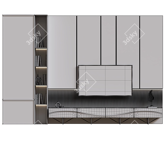 Modern TV Wall Unit Display 3D model image 3