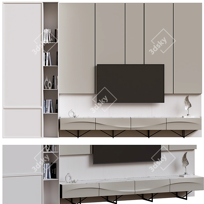 Modern TV Wall Unit Display 3D model image 4