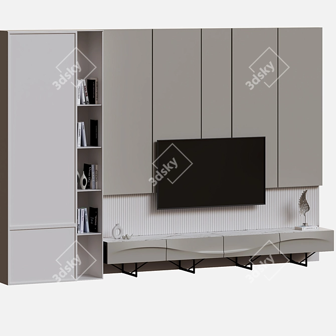 Modern TV Wall Unit Display 3D model image 6