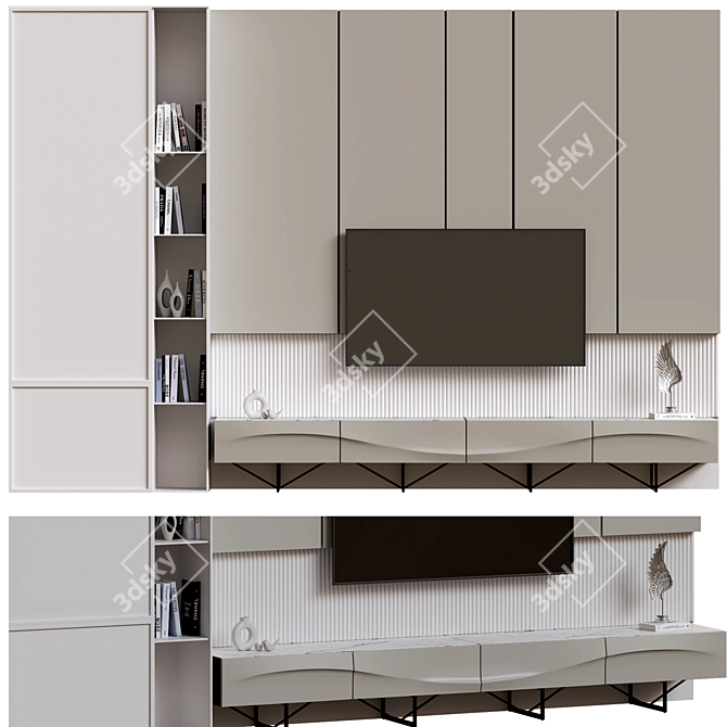 Modern TV Wall Unit Display 3D model image 9