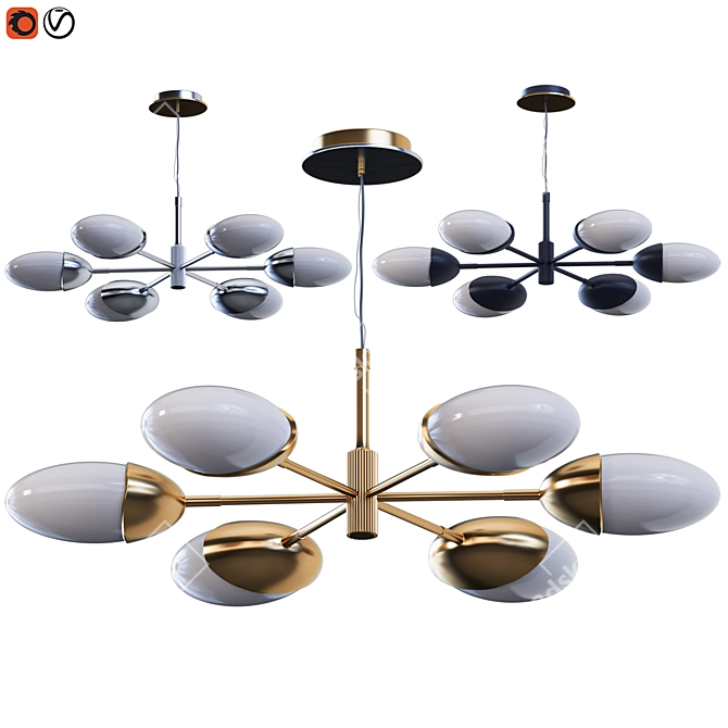 Modern Opaque Chandelier by 101 Copenhagen 3D model image 1