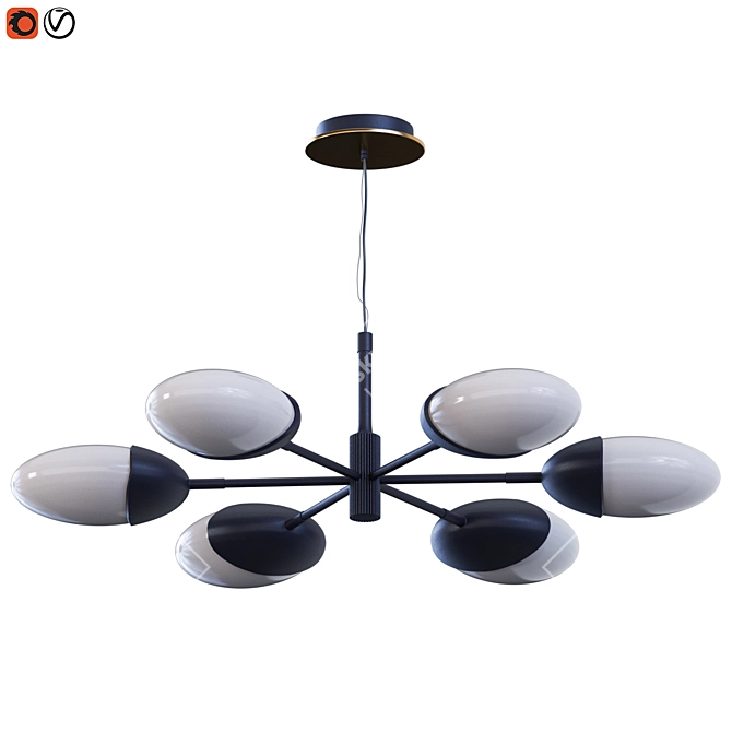 Modern Opaque Chandelier by 101 Copenhagen 3D model image 2