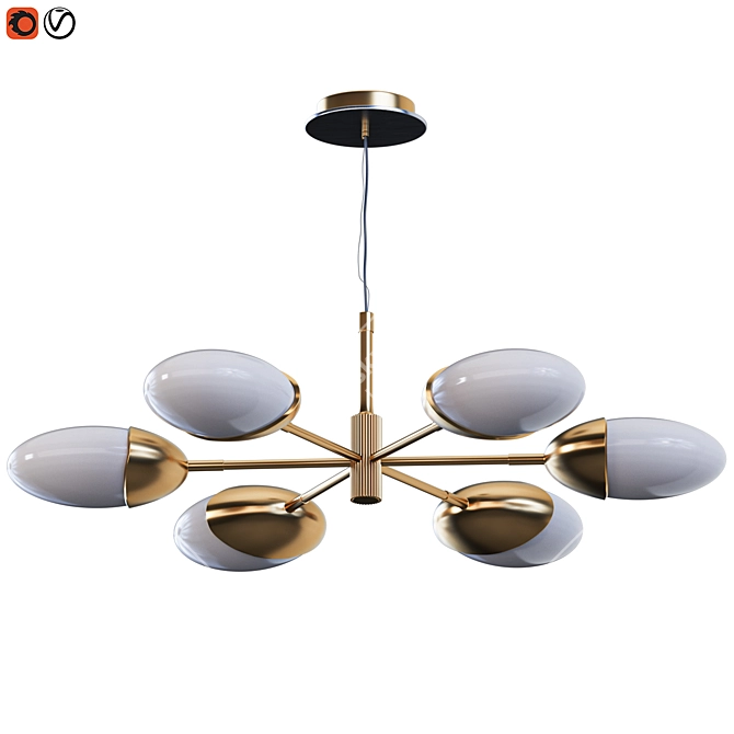 Modern Opaque Chandelier by 101 Copenhagen 3D model image 4