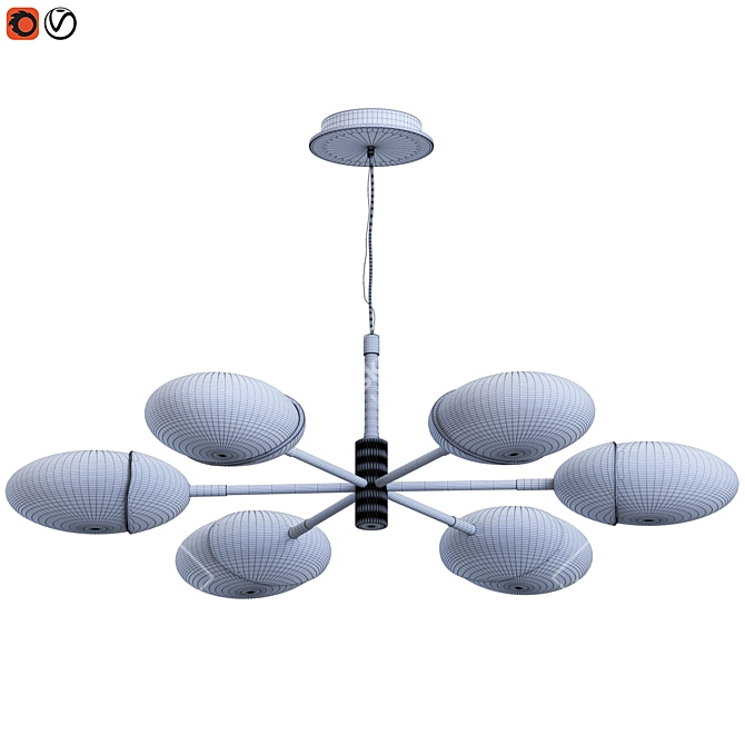 Modern Opaque Chandelier by 101 Copenhagen 3D model image 5