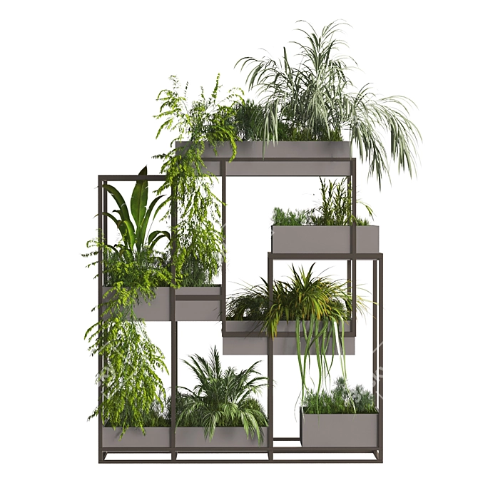 Modern Interior Vertical Plant Set 3D model image 2