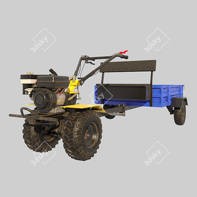 High-Powered Utility Tractor 3D model image 1