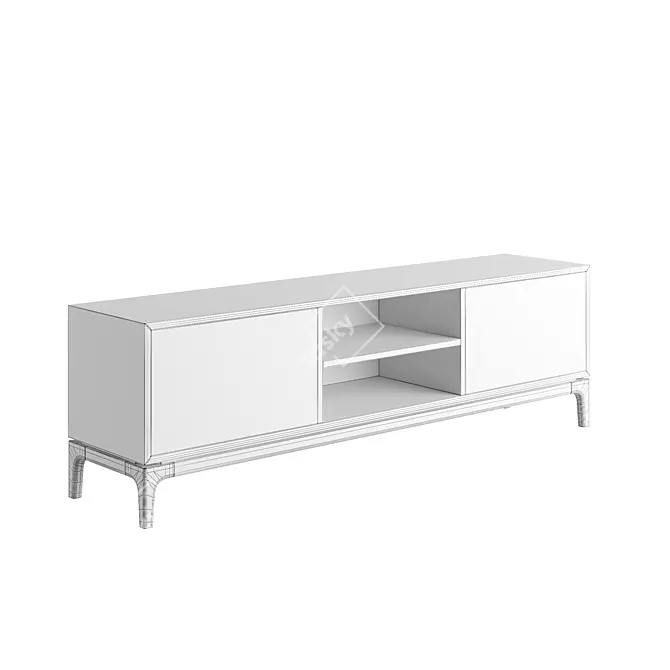 Solid Wood TV Stand Uno 3D model image 4