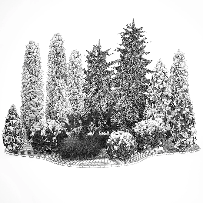 Urban Greenery Set: Cypress, Thuja, Juniper 3D model image 7