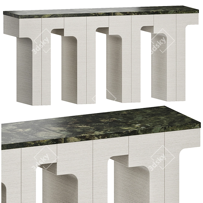 JLC Wooden Marble Console 3D model image 1